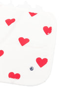 Bavaglino per neonati Petit Bateau bianco con stampa cuori all - over - Rubino Kids