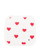 Bavaglino per neonati Petit Bateau bianco con stampa cuori all - over - Rubino Kids
