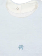 Bavaglino per neonato La Stupenderia azzurro con dettaglio ricamato - Rubino Kids