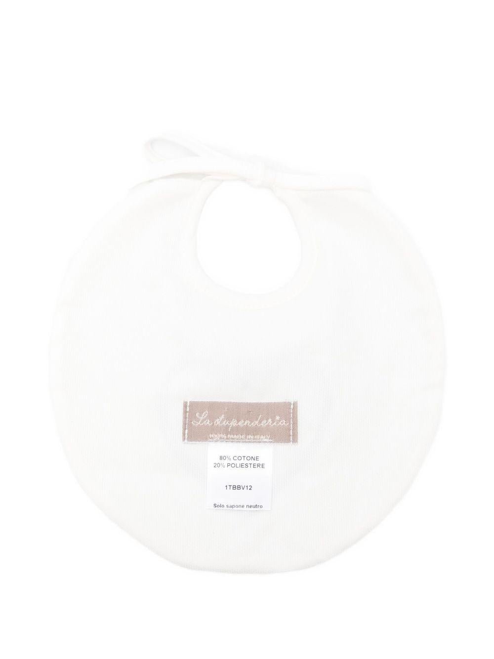 Bavaglino per neonato La Stupenderia bianco con motivo a cuore azzurro - Rubino Kids