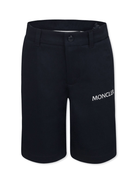 Bermuda con logo per bambino Moncler Enfant blu con passanti - Rubino Kids