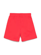 Bermuda con logo per bambino Moschino Kids rosso con tessuto in spugna - Rubino Kids