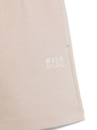 Bermuda con logo per bambino MSGM Kids beige con due tasche laterali - Rubino Kids