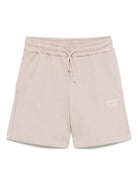 Bermuda con logo per bambino MSGM Kids beige con due tasche laterali - Rubino Kids