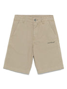 Bermuda con logo per bambino Off - White Kids verde con due tasche posteriori - Rubino Kids