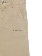 Bermuda con logo per bambino Off - White Kids verde con due tasche posteriori - Rubino Kids