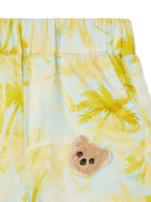 Bermuda con stampa per neonato Palm Angels Kids verde con vita elasticizzata - Rubino Kids