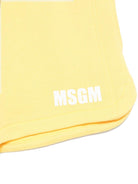 Bermuda per bambina MSGM Kids giallo con applicazione posteriore con logo - Rubino Kids
