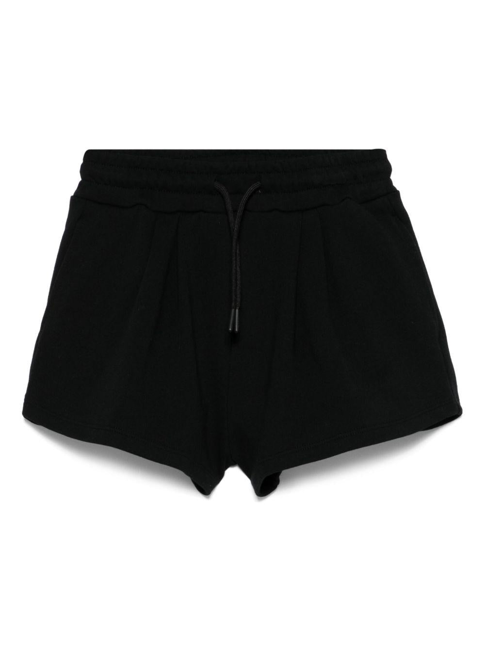 Bermuda per bambina MSGM Kids nero con applicazione posteriore con logo - Rubino Kids