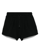 Bermuda per bambina MSGM Kids nero con applicazione posteriore con logo - Rubino Kids