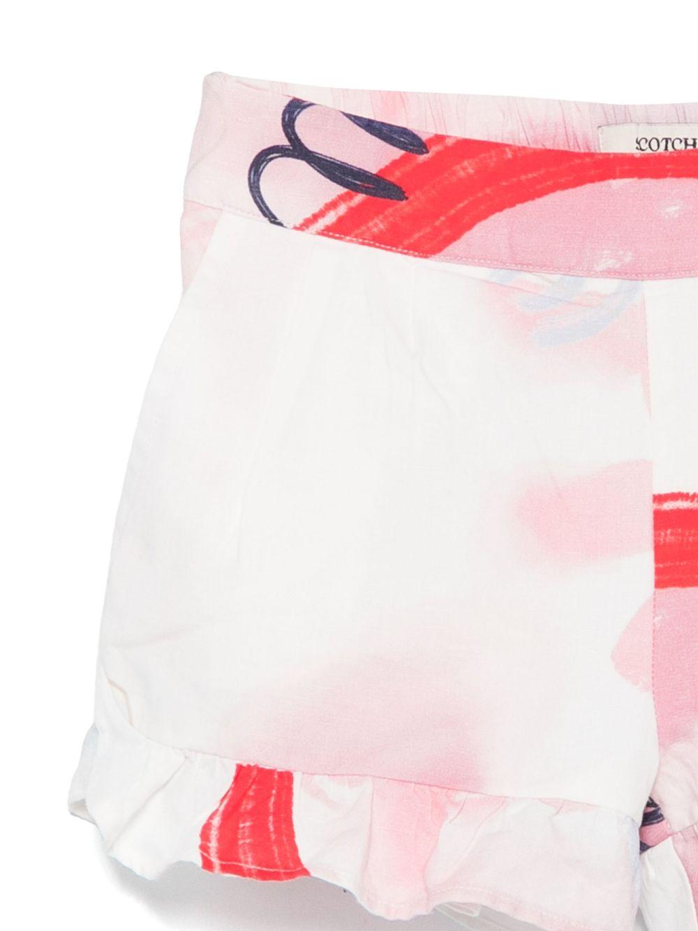 Bermuda per bambina Scotch & Soda Kids bianco con stampa astratta - Rubino Kids