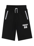 Bermuda per bambino Dkny Kids nero con logo - Rubino Kids