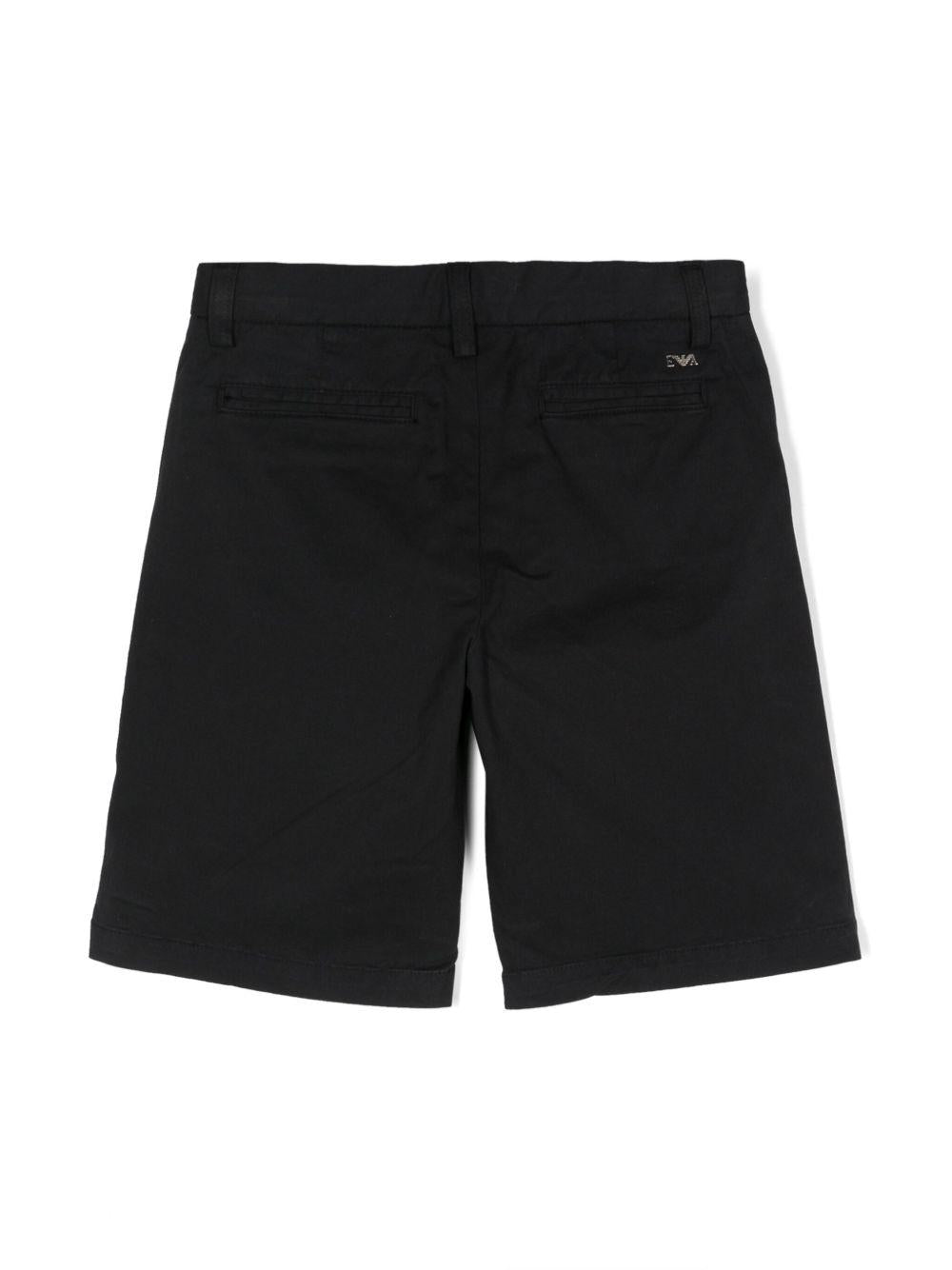 Bermuda per bambino Emporio Armani Kids blu con placca logo - Rubino Kids