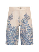 Bermuda per bambino Etro Kids beige con stampa paisley - Rubino Kids