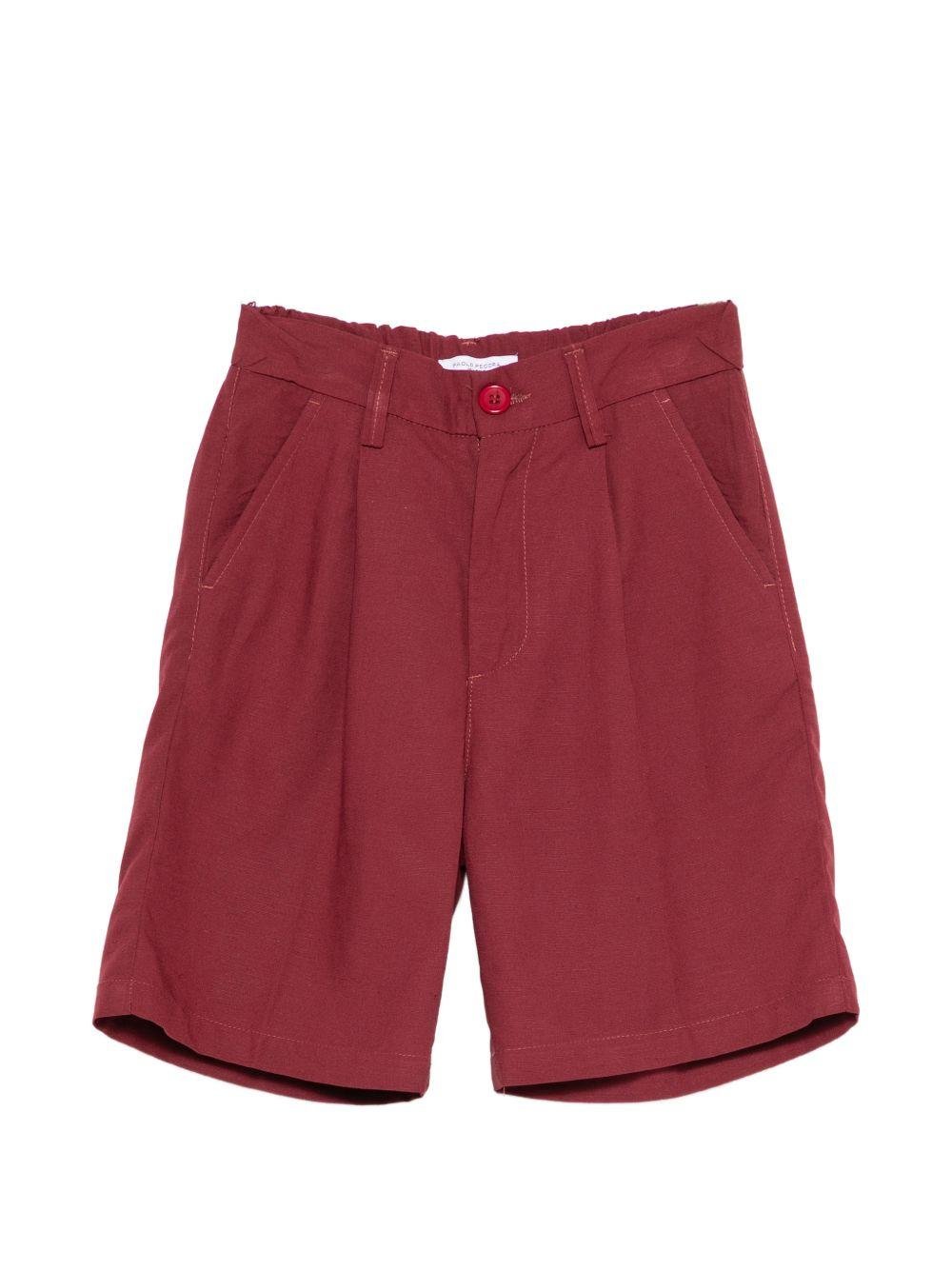 Bermuda per bambino Paolo Pecora Kids rosso con pieghe - Rubino Kids
