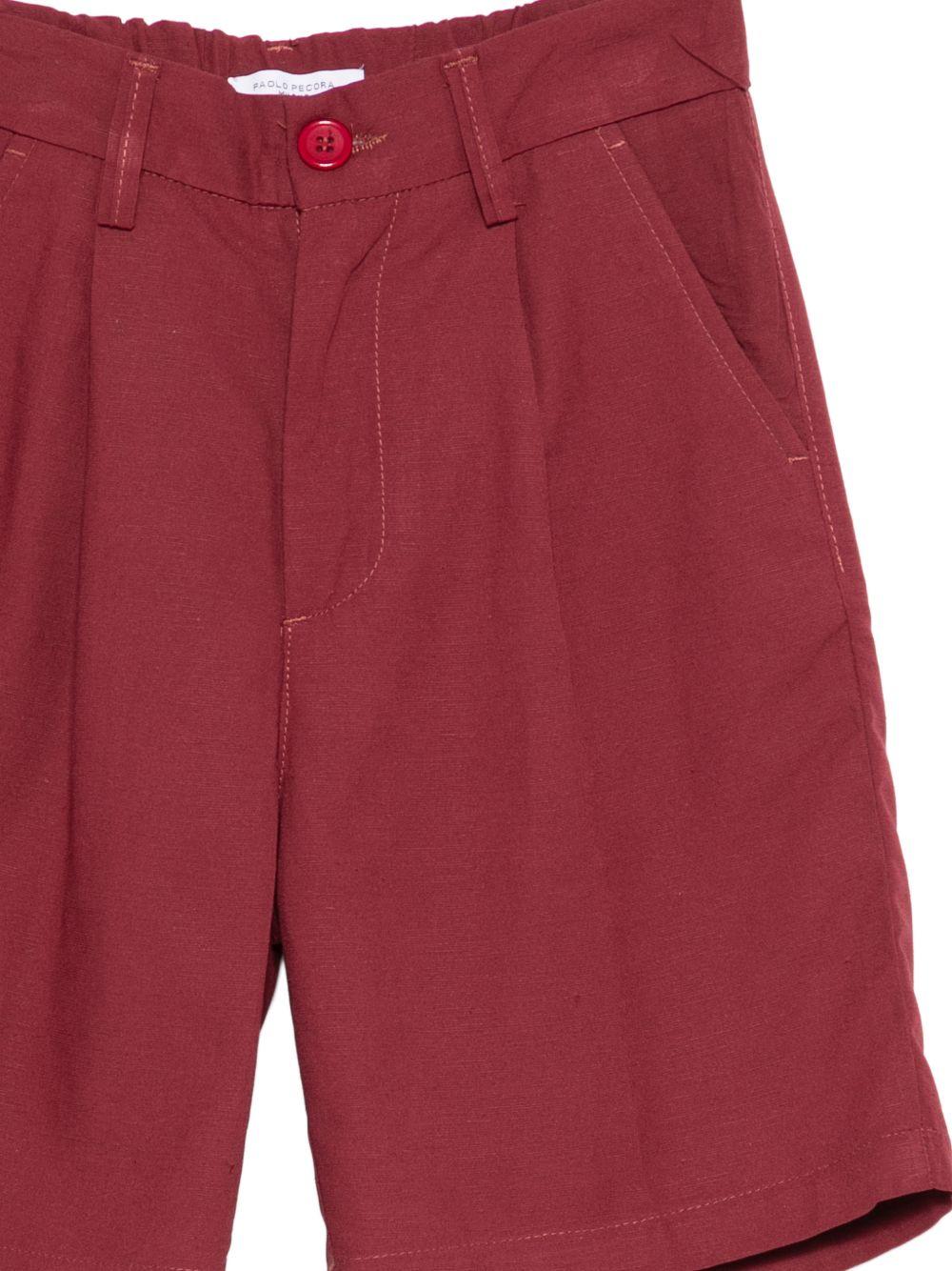 Bermuda per bambino Paolo Pecora Kids rosso con pieghe - Rubino Kids