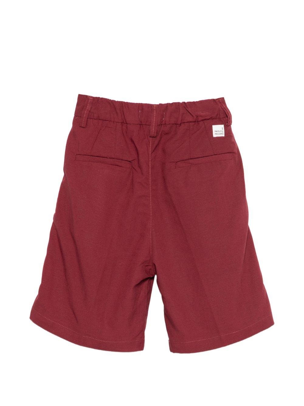 Bermuda per bambino Paolo Pecora Kids rosso con pieghe - Rubino Kids