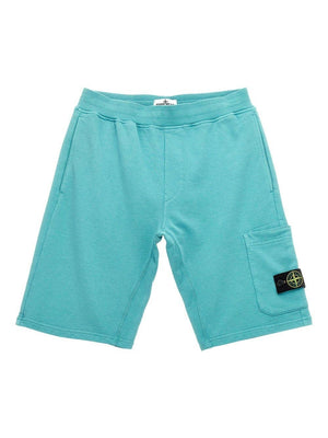 Stone Island Junior boys' light blue Bermuda shorts with STONE