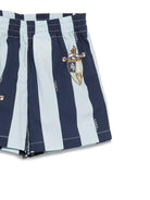 Bermuda per neonato Fendi Kids blu con logo - Rubino Kids