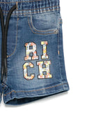 Bermuda per neonato John Richmond Junior in denim con logo - Rubino Kids
