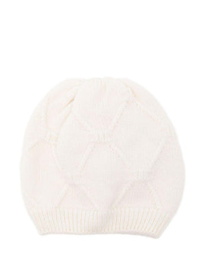 Elisabetta Franchi La Mia Bambina knitted hat for newborns with a diamond pattern