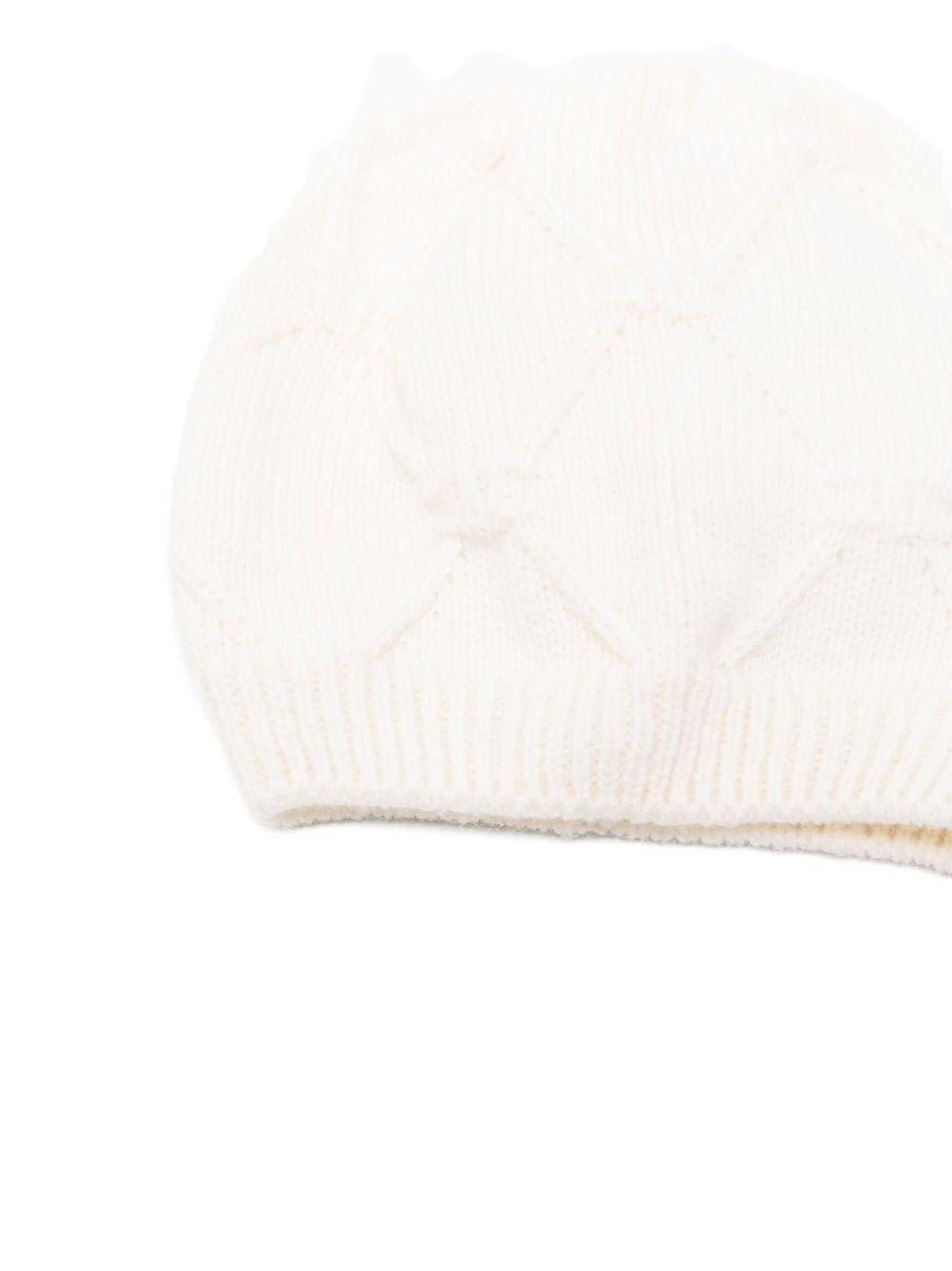 Berretto a maglia per neonata Elisabetta Franchi La Mia Bambina con motivo a rombi - Rubino Kids