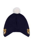 Berretto con pompon per neonato Moschino Kids blu con lavorazione a maglia - Rubino Kids