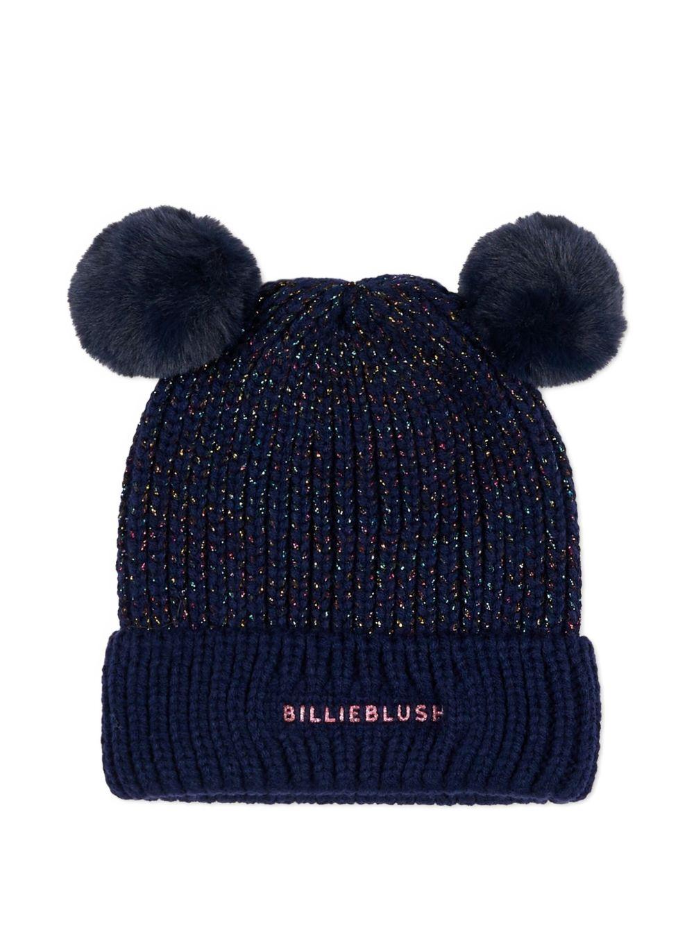 Berretto per bambina Billieblush blu con pompon - Rubino Kids