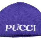 Berretto per bambina Emilio Pucci Junior viola con logo - Rubino Kids