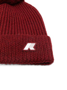 Berretto per bambina K - Way Kids rosso con pompon a coste - Rubino Kids