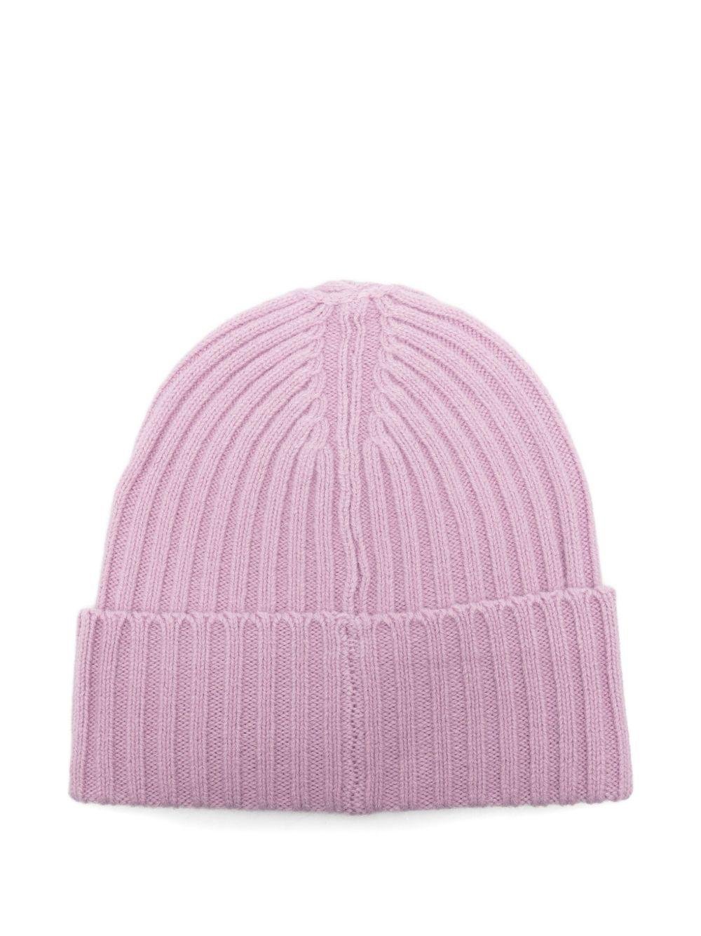 Berretto per bambina Molo rosa con logo a coste - Rubino Kids