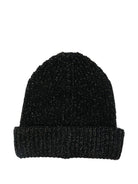 Berretto per bambina Moncler Enfant nero con applicazione con logo - Rubino Kids