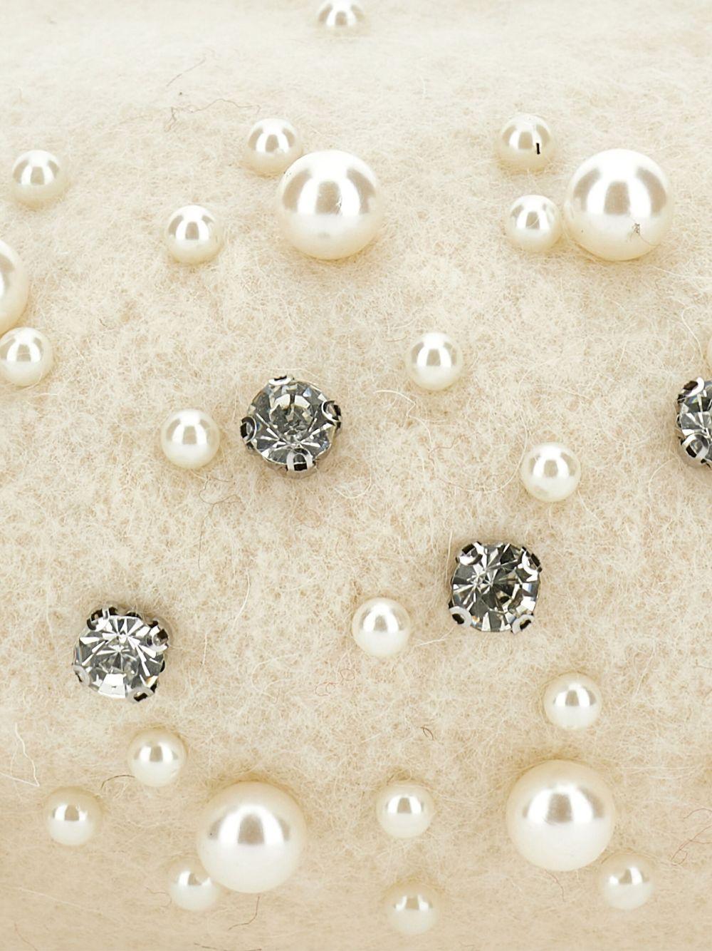 Berretto per bambina Monnalisa bianco con decorazione con cristalli - Rubino Kids