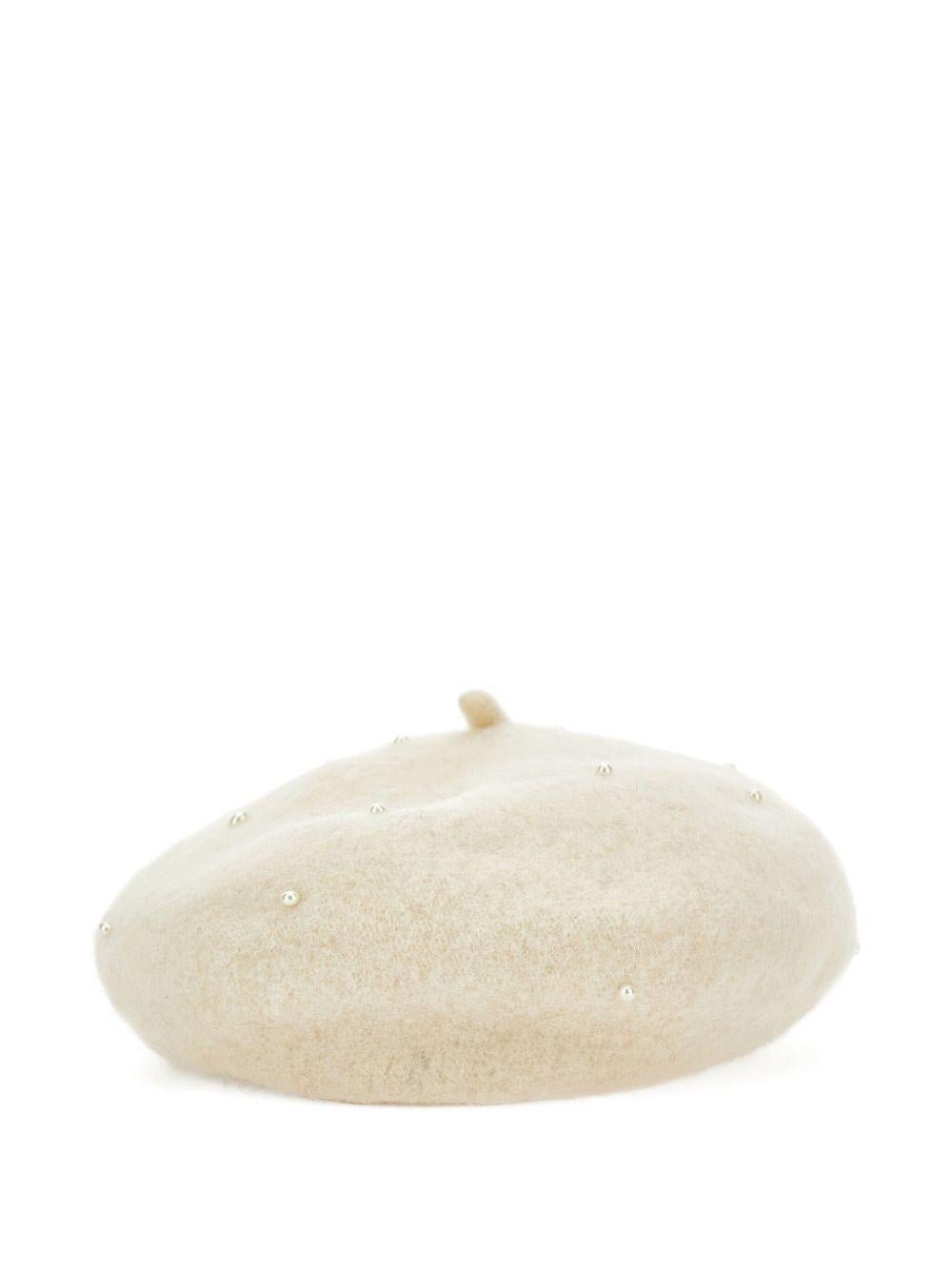 Berretto per bambina Monnalisa bianco con decorazione con cristalli - Rubino Kids