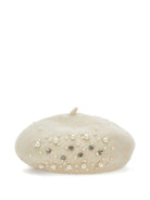 Berretto per bambina Monnalisa bianco con decorazione con cristalli - Rubino Kids