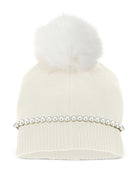 Berretto per bambina Monnalisa bianco con pompon - Rubino Kids