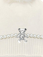 Berretto per bambina Monnalisa bianco con pompon - Rubino Kids