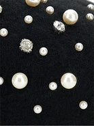 Berretto per bambina Monnalisa nero con decorazione con cristalli - Rubino Kids