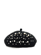 Berretto per bambina Monnalisa nero con decorazione con cristalli - Rubino Kids