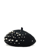 Berretto per bambina Monnalisa nero con decorazione con cristalli - Rubino Kids