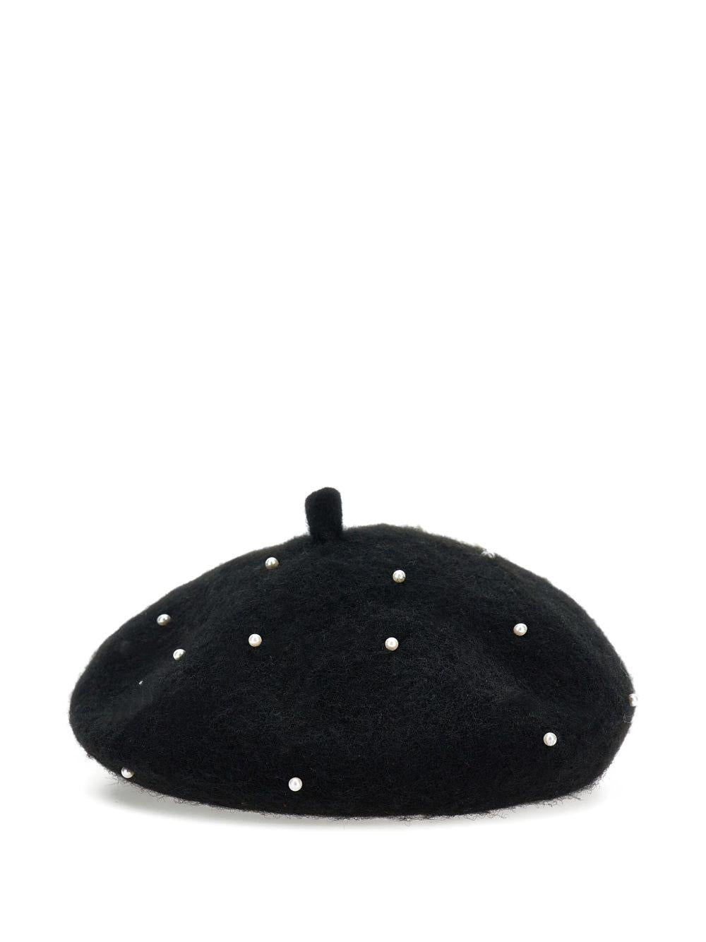 Berretto per bambina Monnalisa nero con decorazione con cristalli - Rubino Kids