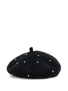 Berretto per bambina Monnalisa nero con decorazione con cristalli - Rubino Kids