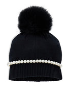 Berretto per bambina Monnalisa nero con pompon - Rubino Kids