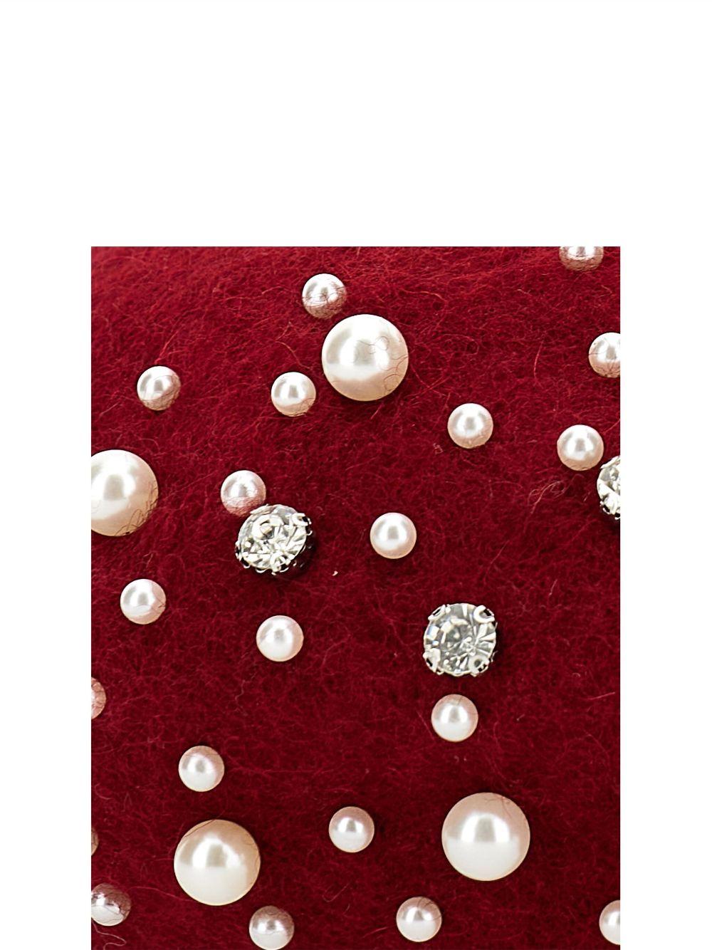 Berretto per bambina Monnalisa rosso con decorazione con cristalli - Rubino Kids