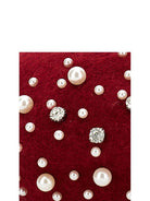 Berretto per bambina Monnalisa rosso con decorazione con cristalli - Rubino Kids