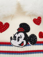 Berretto per bambina Monnalisa x Disney bianco con stampa Minnie Mouse - Rubino Kids