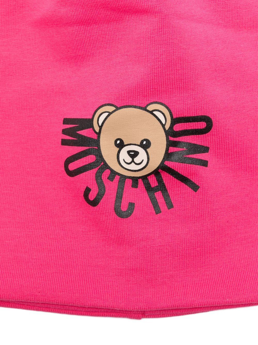 Berretto per bambina Moschino Kids fucsia con logo Teddy Bear - Rubino Kids
