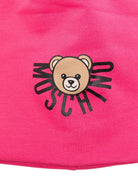 Berretto per bambina Moschino Kids fucsia con logo Teddy Bear - Rubino Kids