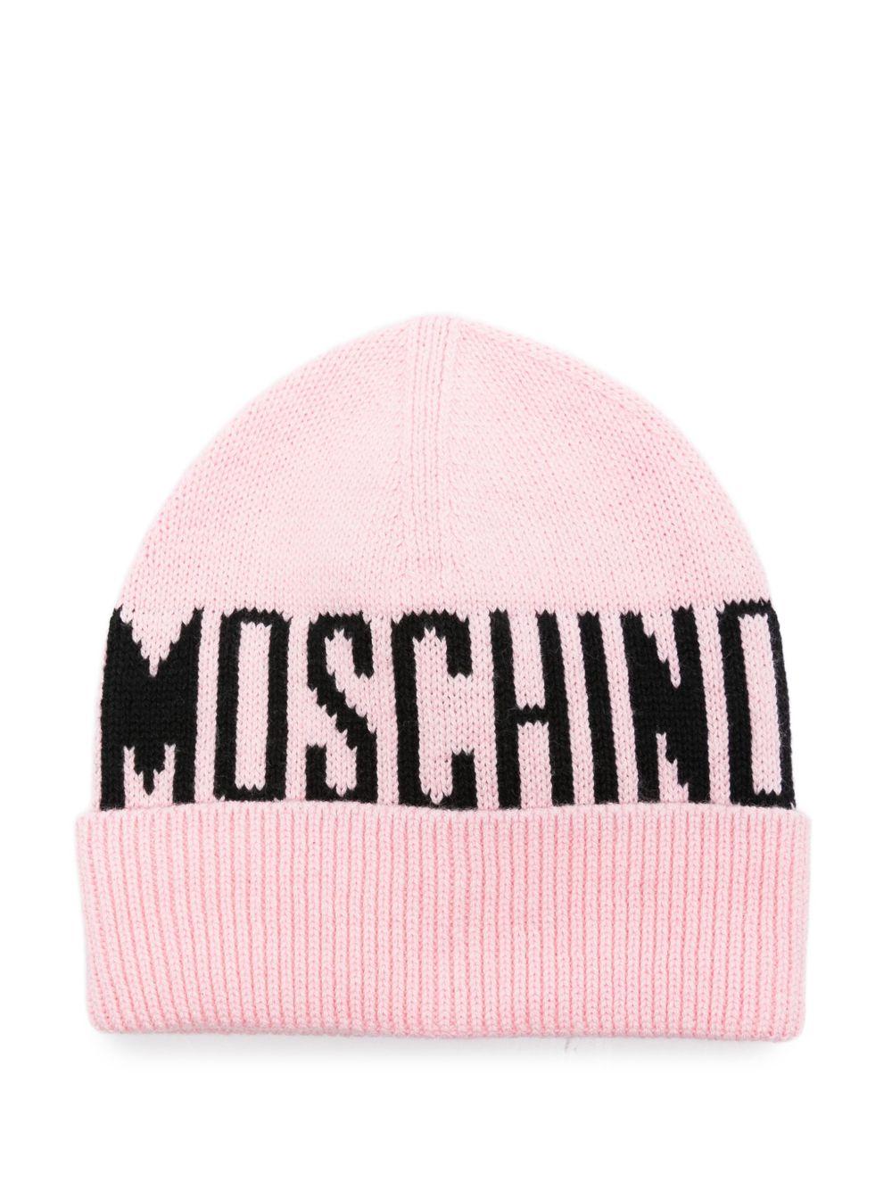 Berretto per bambina Moschino Kids rosa con motivo a coste - Rubino Kids
