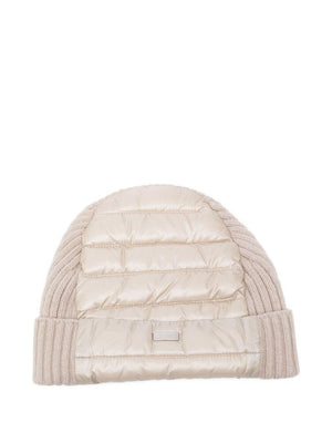 Herno Kids beige hat with quilted inserts